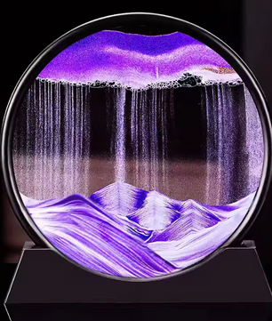 3D Bewegend Zandkunst Schilderij – Ronde Glazen Sandscape Decoratie