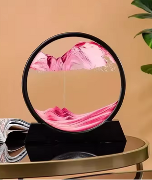 3D Bewegend Zandkunst Schilderij – Ronde Glazen Sandscape Decoratie