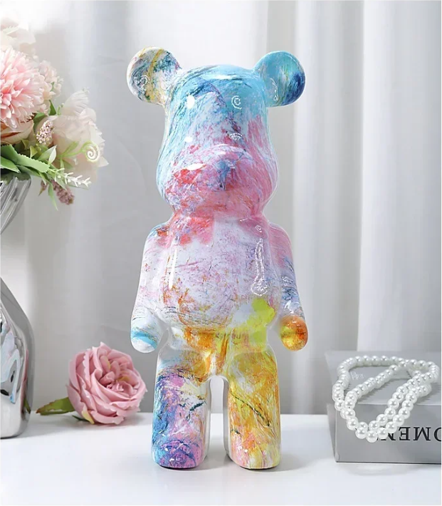 Scandinavisch Beer Beeld van Hars – Luxe Decoratieve Sculptuur voor Woonkamer en Bureau