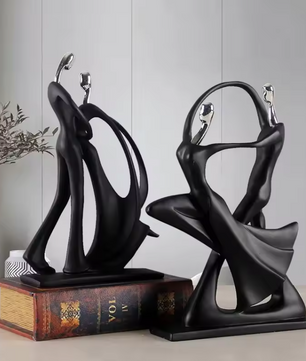 Dancing Couple Decoratief Beeld – Moderne Resin Sculptuur voor Woonkamer en Interieurdecoratie