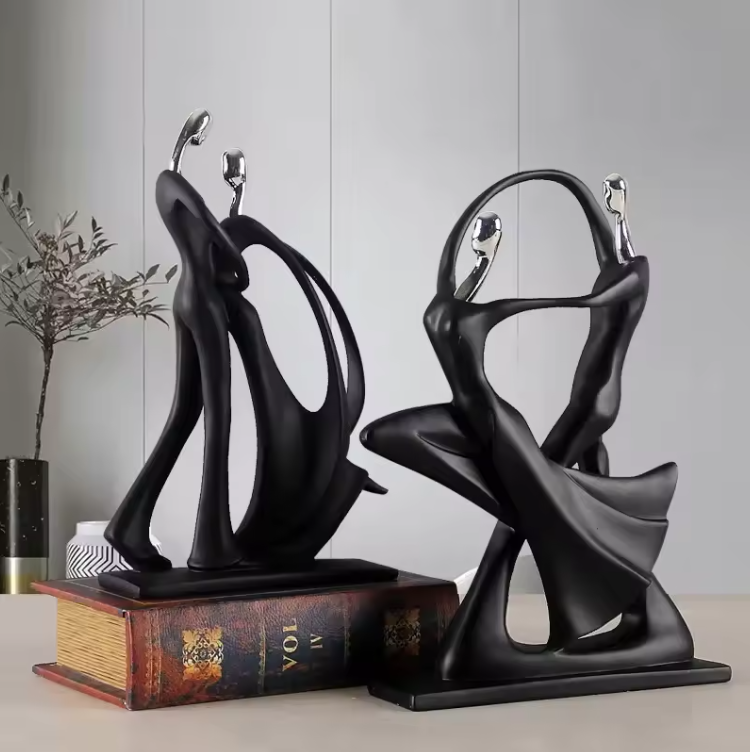 Dancing Couple Decoratief Beeld – Moderne Resin Sculptuur voor Woonkamer en Interieurdecoratie