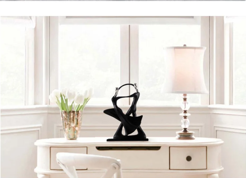 Dancing Couple Decoratief Beeld – Moderne Resin Sculptuur voor Woonkamer en Interieurdecoratie