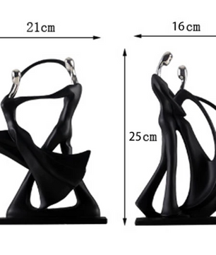 Dancing Couple Decoratief Beeld – Moderne Resin Sculptuur voor Woonkamer en Interieurdecoratie