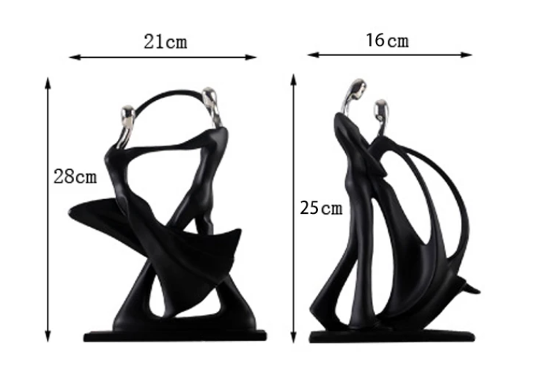 Dancing Couple Decoratief Beeld – Moderne Resin Sculptuur voor Woonkamer en Interieurdecoratie