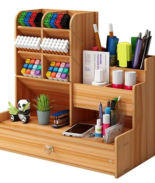 Houten Bureau Organizer met Lade – DIY Bureau Opberger met Grote Opbergcapaciteit