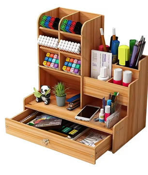 Houten Bureau Organizer met Lade – DIY Bureau Opberger met Grote Opbergcapaciteit