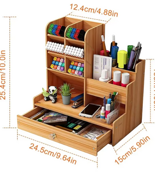 Houten Bureau Organizer met Lade – DIY Bureau Opberger met Grote Opbergcapaciteit