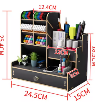 Houten Bureau Organizer met Lade – DIY Bureau Opberger met Grote Opbergcapaciteit