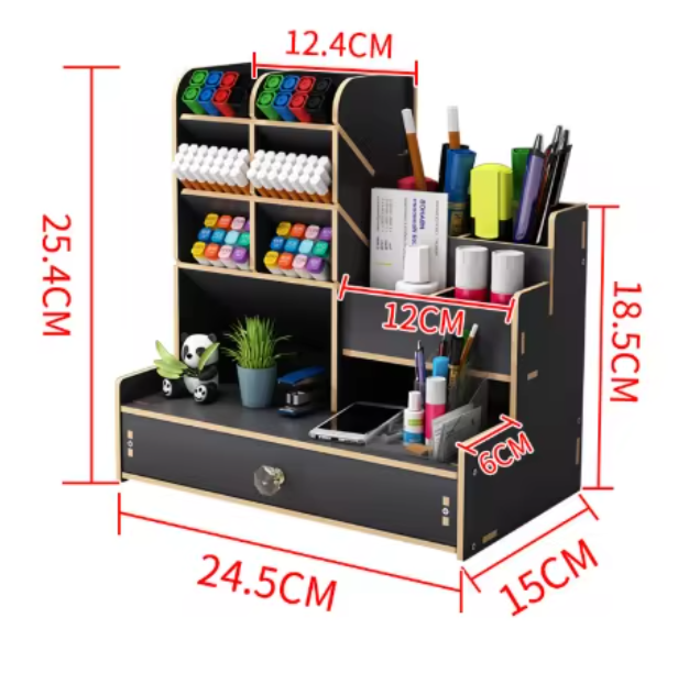 Houten Bureau Organizer met Lade – DIY Bureau Opberger met Grote Opbergcapaciteit