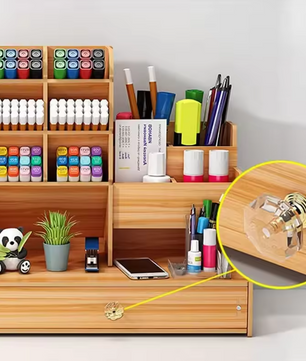 Houten Bureau Organizer met Lade – DIY Bureau Opberger met Grote Opbergcapaciteit