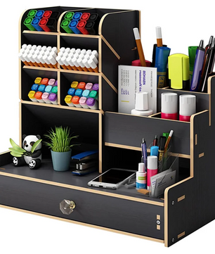 Houten Bureau Organizer met Lade – DIY Bureau Opberger met Grote Opbergcapaciteit