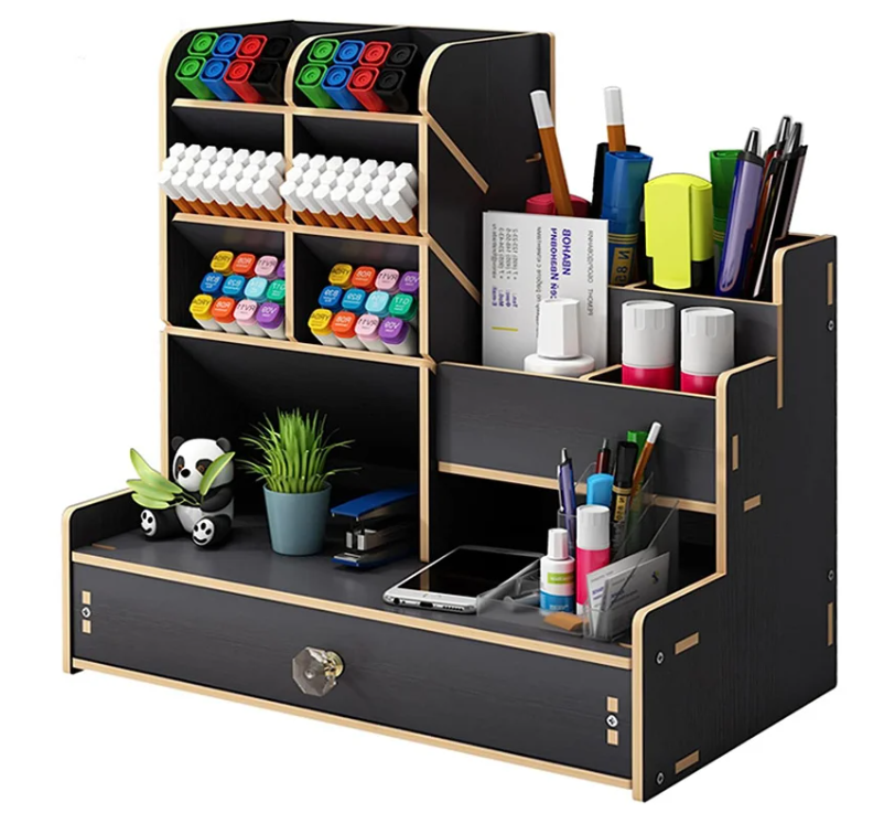 Houten Bureau Organizer met Lade – DIY Bureau Opberger met Grote Opbergcapaciteit