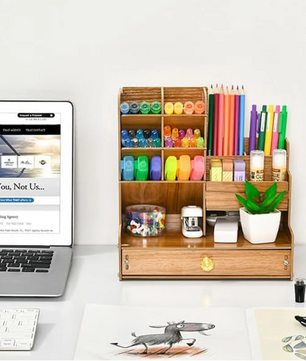 Houten Bureau Organizer met Lade – DIY Bureau Opberger met Grote Opbergcapaciteit