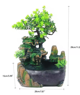 Desktop Waterfontein met Waterval – LED Zen Decoratie voor Interieur en Bureau