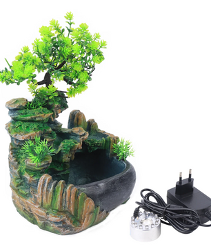 Desktop Waterfontein met Waterval – LED Zen Decoratie voor Interieur en Bureau