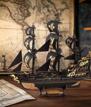 3D Houten Zeilschip Bouwpakket – Gedetailleerd Barque Model voor Bureau en Interieur