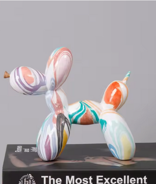 Scandinavische Ballon Hond Sculptuur – Keramisch Decoratiebeeld voor Woonkamer en Bureau