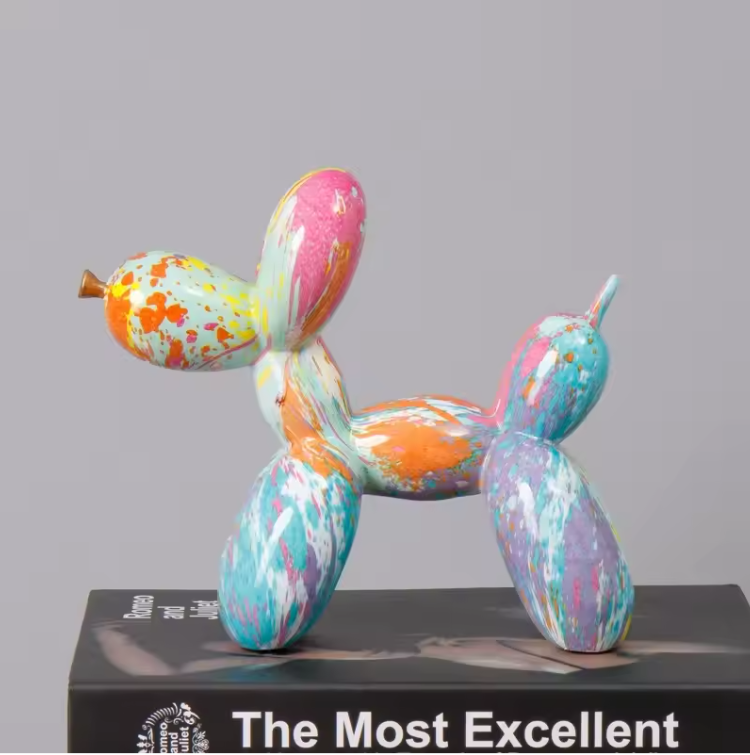 Scandinavische Ballon Hond Sculptuur – Keramisch Decoratiebeeld voor Woonkamer en Bureau