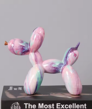 Scandinavische Ballon Hond Sculptuur – Keramisch Decoratiebeeld voor Woonkamer en Bureau