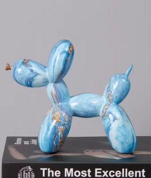 Scandinavische Ballon Hond Sculptuur – Keramisch Decoratiebeeld voor Woonkamer en Bureau