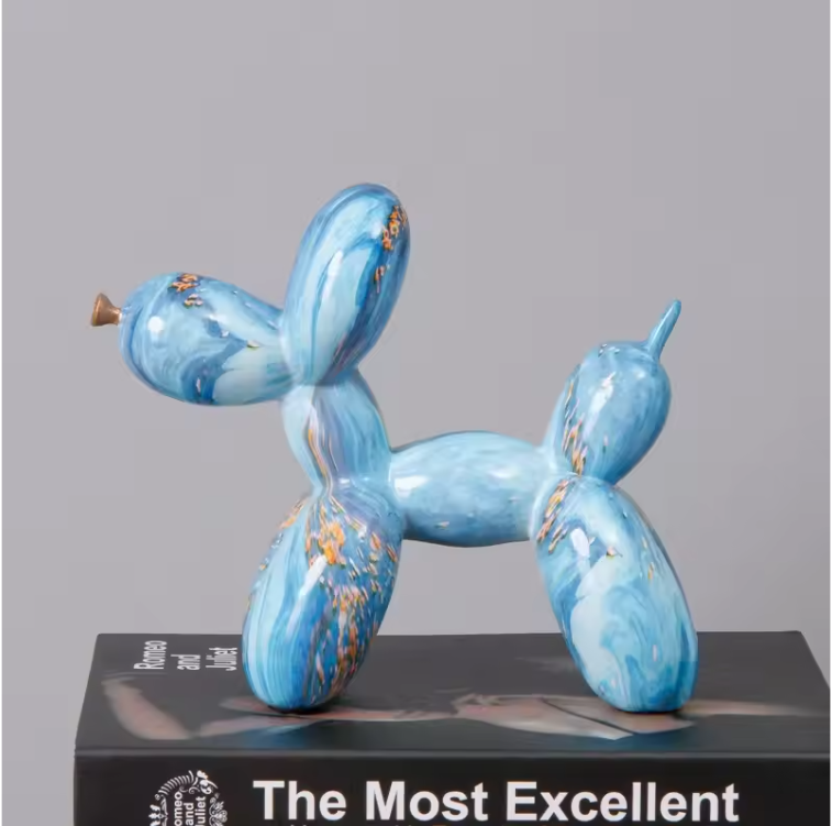 Scandinavische Ballon Hond Sculptuur – Keramisch Decoratiebeeld voor Woonkamer en Bureau