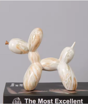 Scandinavische Ballon Hond Sculptuur – Keramisch Decoratiebeeld voor Woonkamer en Bureau