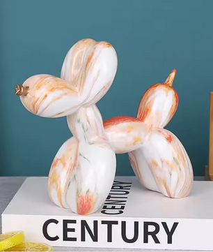 Scandinavische Ballon Hond Sculptuur – Keramisch Decoratiebeeld voor Woonkamer en Bureau