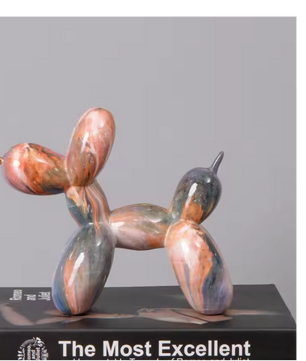 Scandinavische Ballon Hond Sculptuur – Keramisch Decoratiebeeld voor Woonkamer en Bureau