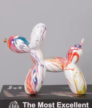 Scandinavische Ballon Hond Sculptuur – Keramisch Decoratiebeeld voor Woonkamer en Bureau