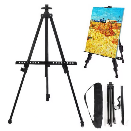 Draagbare Verstelbare Metalen Schilderezel – Opvouwbare Teken- en Schetsstandaard met Draagtas
