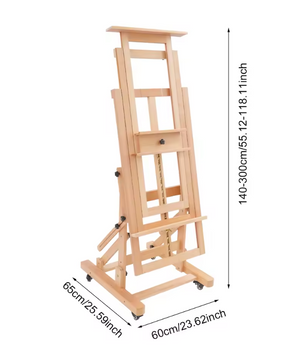 Professionele Studio Schilderezel van Massief Hout – Verstelbare Schilderstandaard met Wielen