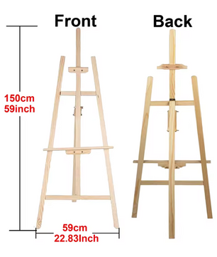 Professionele Houten Studio Schilderezel – 150 cm Opvouwbare A-Frame Schilderstandaard