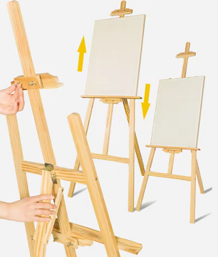 Professionele Houten Studio Schilderezel – 150 cm Opvouwbare A-Frame Schilderstandaard