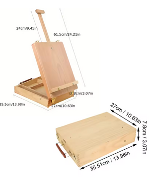 Houten Tafel Schilderezel – Opvouwbare Desktop Schilder- en Schetsezel met Antislip Voeten