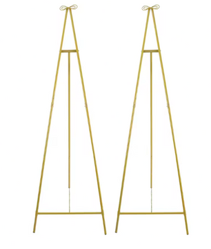 Gouden Presentatie Schilderezel – Verstelbare Driehoekige Displaystandaard