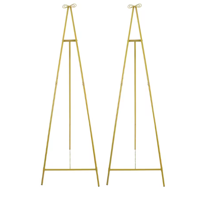 Gouden Presentatie Schilderezel – Verstelbare Driehoekige Displaystandaard