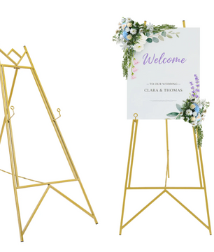 Gouden Presentatie Schilderezel – Verstelbare Displaystandaard voor Borden en Posters