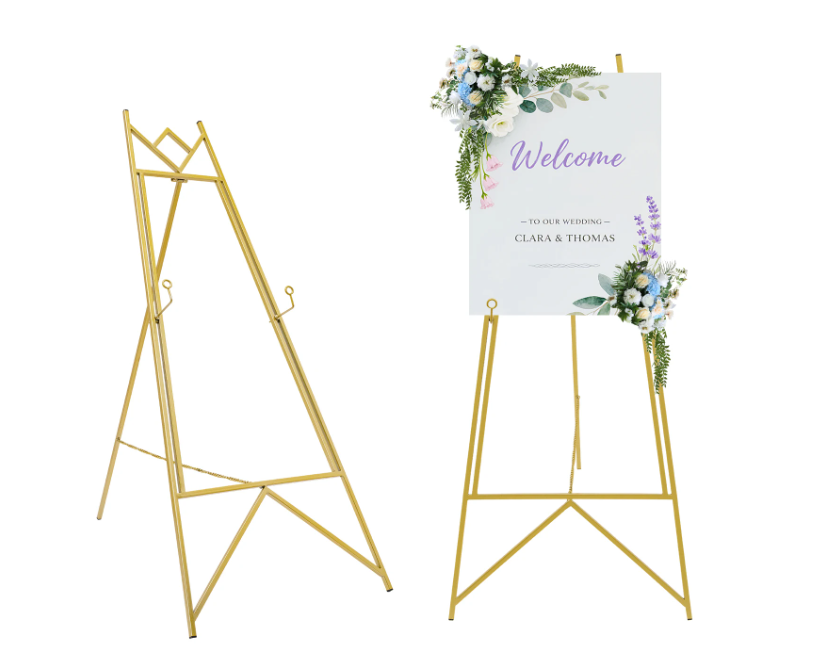 Gouden Presentatie Schilderezel – Verstelbare Displaystandaard voor Borden en Posters