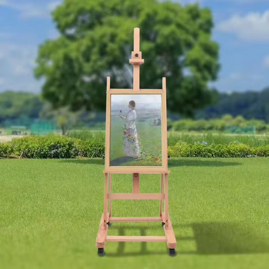 Professionele H-Frame Studio Schilderezel van Beukenhout – Verstelbaar en Verrijdbaar