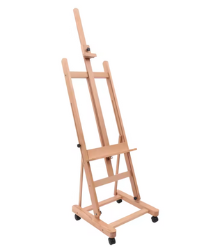 Professionele H-Frame Studio Schilderezel van Beukenhout – Verstelbaar en Verrijdbaar