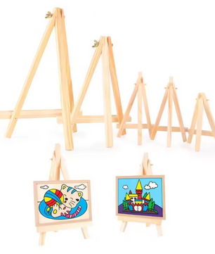 Mini Houten Tafelezel – Natuurlijke Displayhouder voor Kaarten, Foto’s en Decoratie