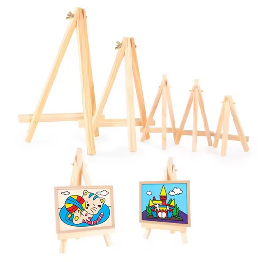 Mini Houten Tafelezel – Natuurlijke Displayhouder voor Kaarten, Foto’s en Decoratie