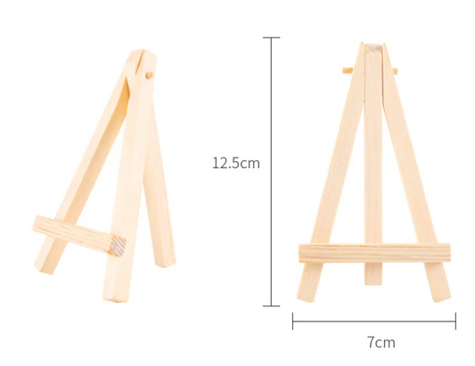 Mini Houten Tafelezel – Natuurlijke Displayhouder voor Kaarten, Foto’s en Decoratie