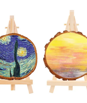 Mini Houten Tafelezel – Natuurlijke Displayhouder voor Kaarten, Foto’s en Decoratie