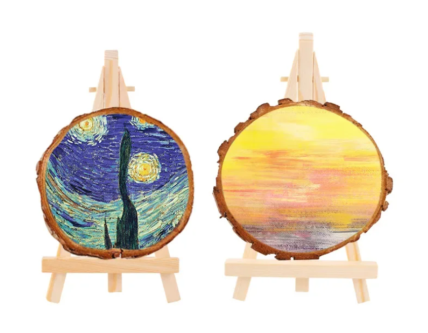 Mini Houten Tafelezel – Natuurlijke Displayhouder voor Kaarten, Foto’s en Decoratie