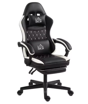 Ergonomische Gamingstoel met Voetensteun – Verstelbare Computerstoel met Hoofd- en Lendenkussen