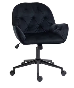 Ergonomische Bureau- en Bureaustoel met Armleuningen – Verstelbare Draaistoel met Fluweelachtige Bekleding