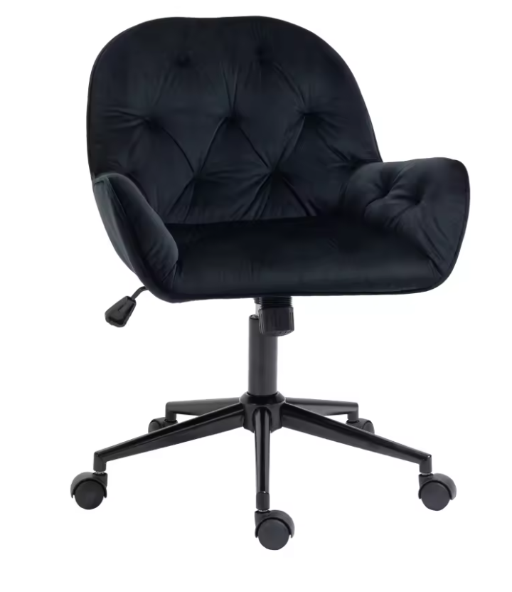 Ergonomische Bureau- en Bureaustoel met Armleuningen – Verstelbare Draaistoel met Fluweelachtige Bekleding