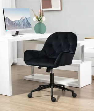 Ergonomische Bureau- en Bureaustoel met Armleuningen – Verstelbare Draaistoel met Fluweelachtige Bekleding