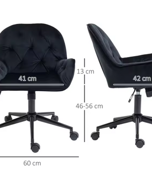 Ergonomische Bureau- en Bureaustoel met Armleuningen – Verstelbare Draaistoel met Fluweelachtige Bekleding